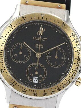 HUBLOT MDM 1621.2 Chronograph YG2 tone black Dial Quartz Men's Watch_879851